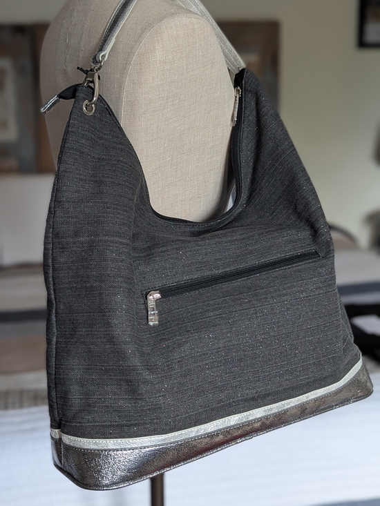 Celine Dion Handbags - Celine Dion Softy Canvas Hobo Handbag with Silver Accents